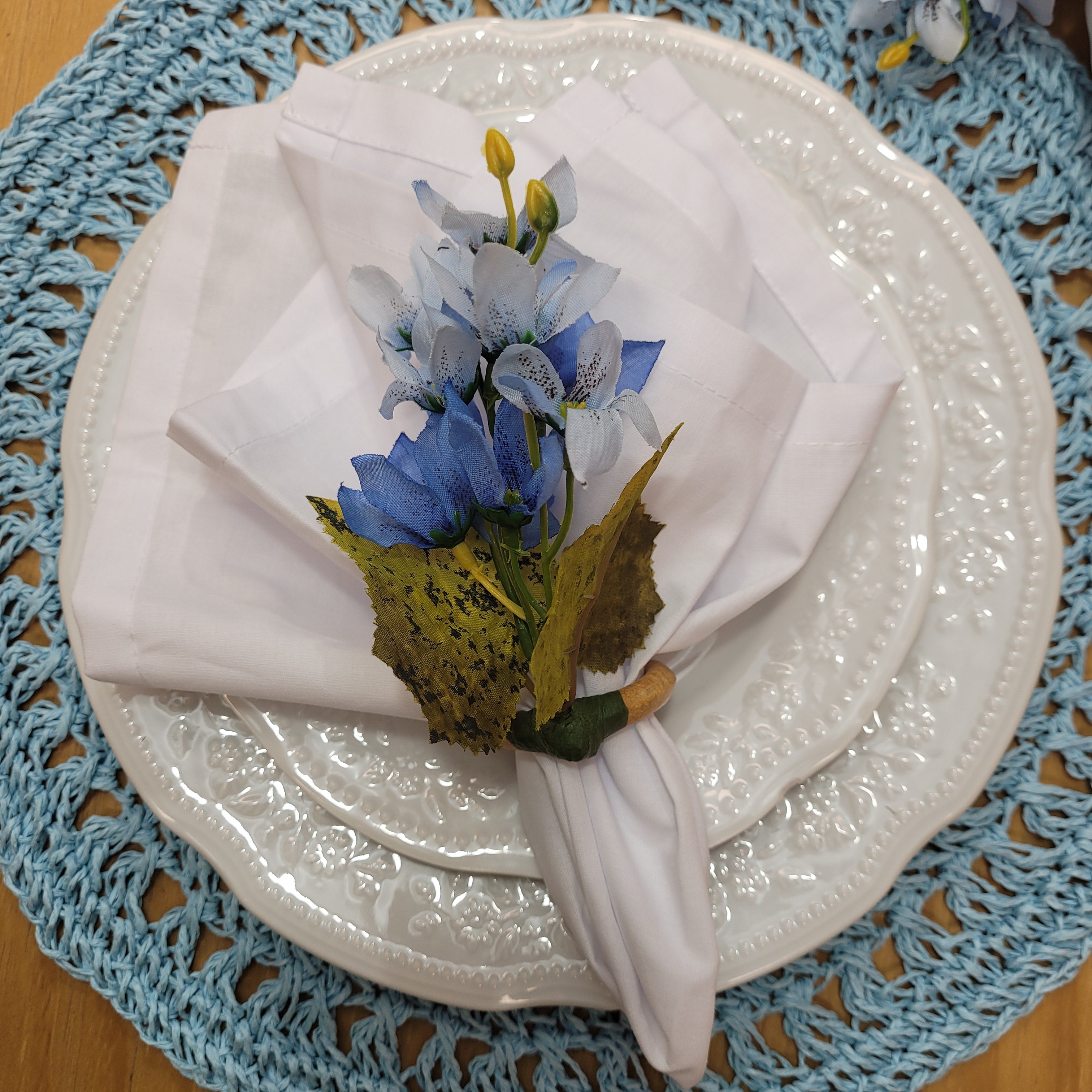 Maison Charlô | Set of 4 Small Orchids Napkin Rings for birthday, party, gift, event, thankgiving