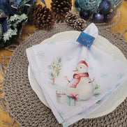 Charlo's Cloth Napkins Set of 4 Christmas Snowman 16