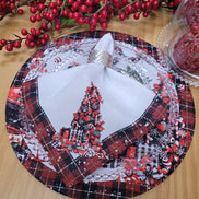 Charlo's Cloth Napkins Set of 4 Sleigh Santa Claus 16
