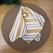 Charlo's Cloth Napkins Set of 4 Christmas Striped 16