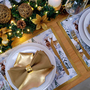 Set of 4 Placemats Christmas Reindeer Cloth Waterproof 17