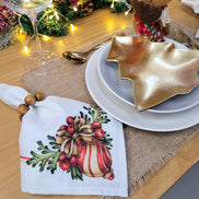 Charlo's Cloth Napkins Set of 4 Christmas Wreath 16