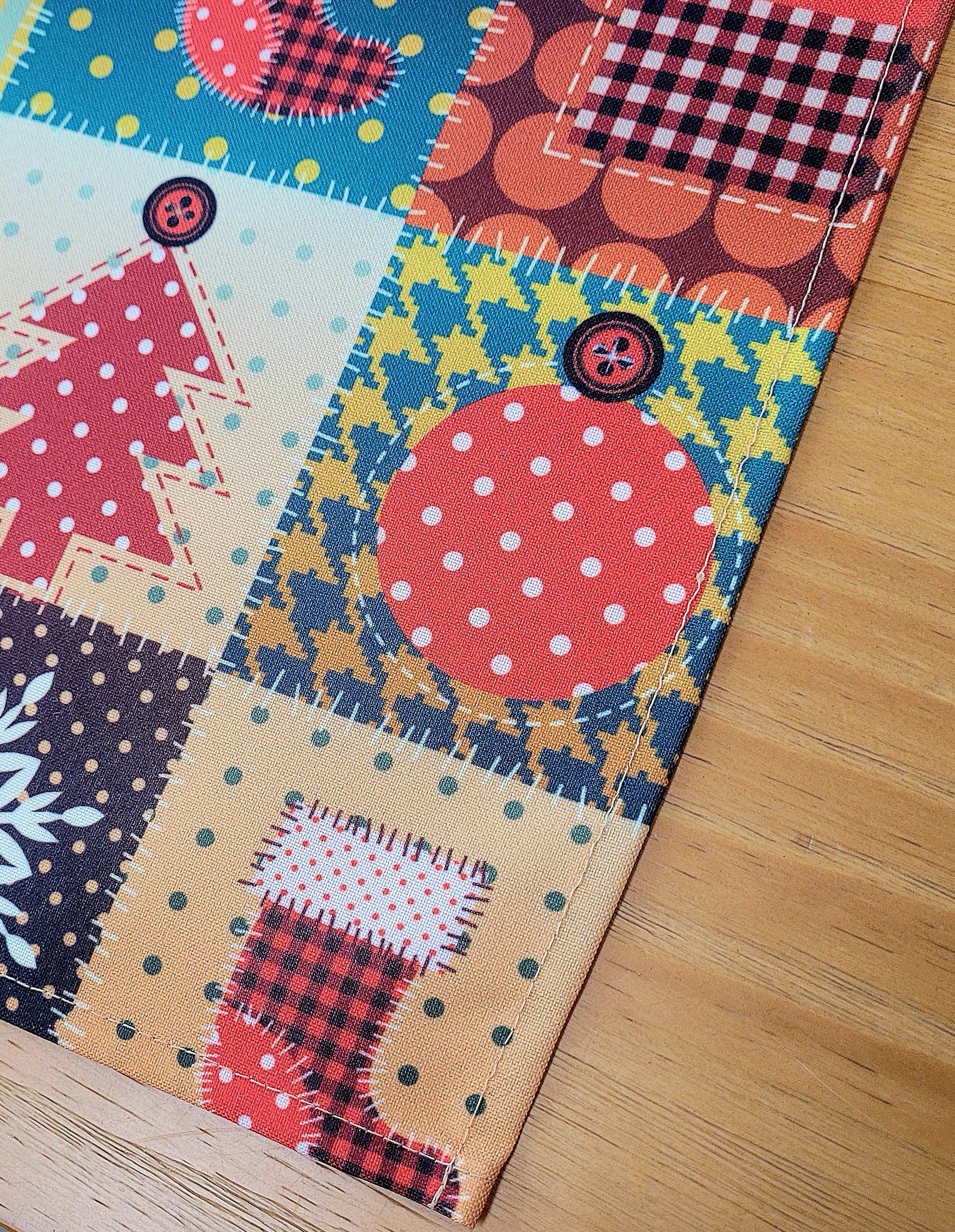 Set of 4 Placemats Christmas Patchwork Cloth Waterproof 17