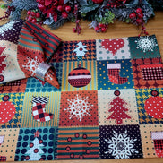Set of 4 Placemats Christmas Patchwork Cloth Waterproof 17
