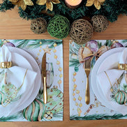 Set of 4 Placemats Christmas Toast Cup Cloth Waterproof 17