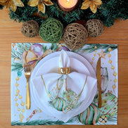 Charlo's Cloth Napkins Set of 4 Christmas Sparkling Wine Toast 16