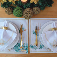 Charlo's Cloth Napkins Set of 4 Christmas Candles 16