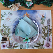 Set of 4 Placemats Christmas Happy Night Cloth Waterproof 17