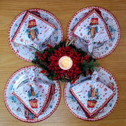 Set of 4 Round Placemats Covers Christmas Candy Cloth 14