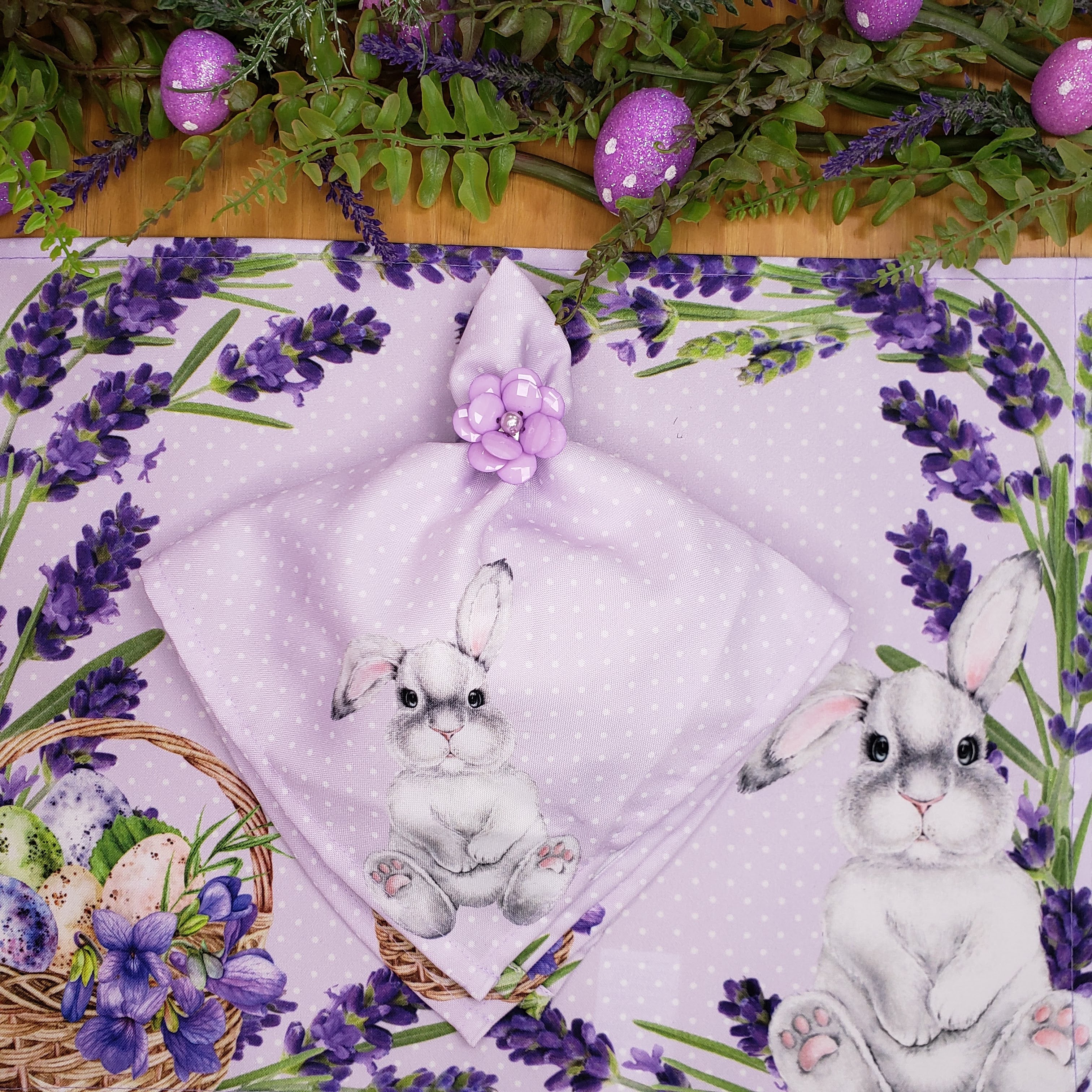 Set of 4 Lavender Waterproof Rectangular Placemats Easter 17