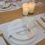 Charlo's Set of 4 White 100% Cotton Solid Cloth Napkins 15