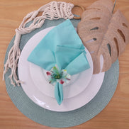 Set of 4 Tabletop Collection Indoor/Outdoor Green Water Round Placemat 15