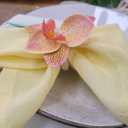 Charlo's Set of 4 Yellow 100% Cotton Solid Cloth Napkins 15