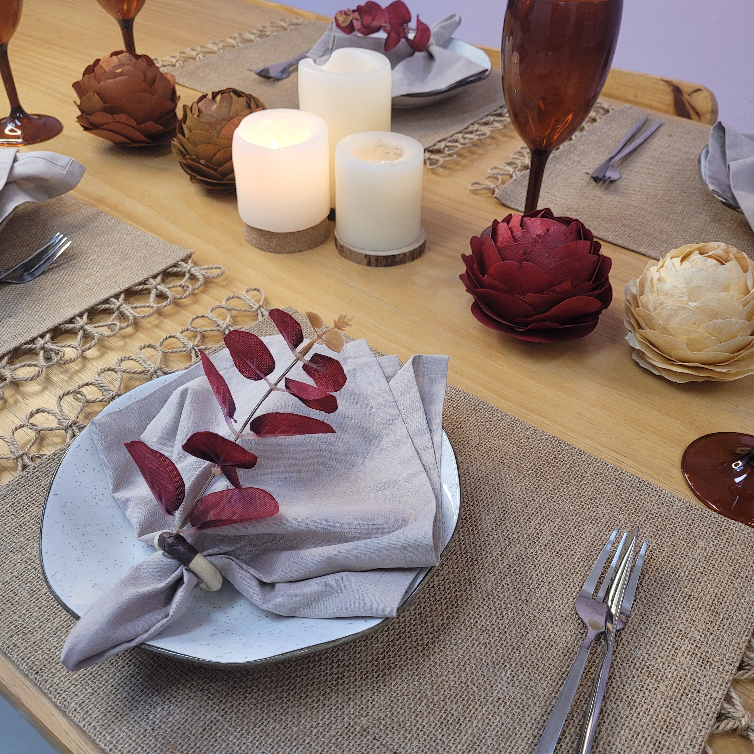 Charlo's Set of 4 Sustainable Rectangular Braided Jute Placemats 18
