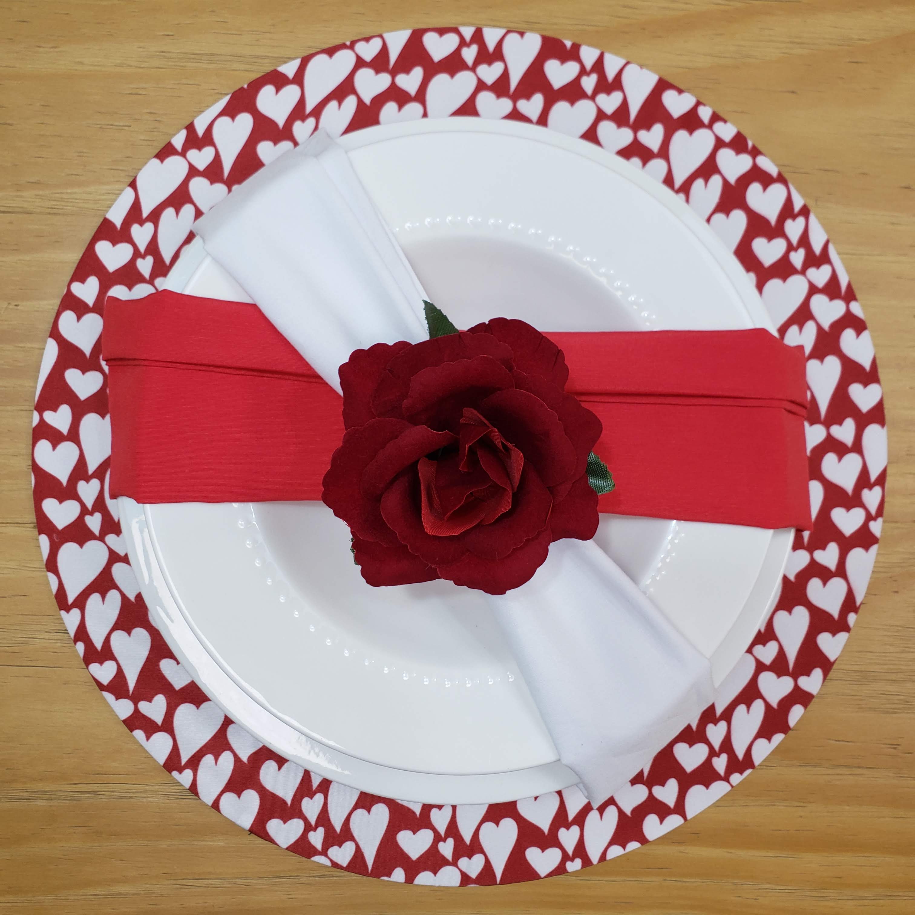 Charlo's Set of 4 White 100% Cotton Solid Cloth Napkins 15