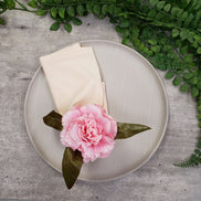 Charlo's Set of 4 Off White 100% Cotton Solid Cloth Napkins 15