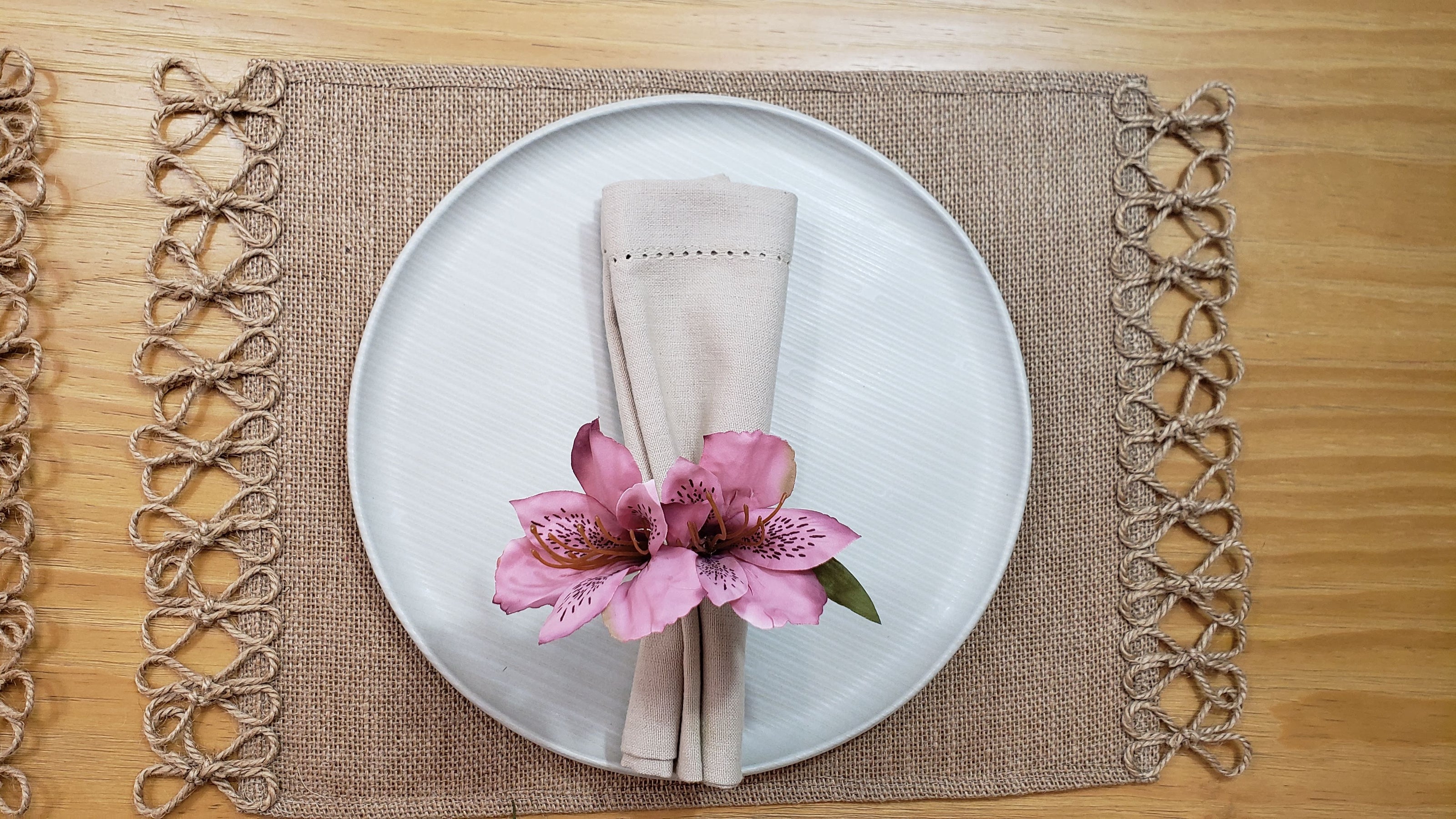 Charlo's Set of 4 Sustainable Rectangular Braided Jute Placemats 18