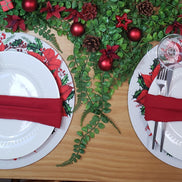 Set of 4 Round Placemats Covers Christmas Flower Cloth 14