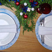 Set of 4 Round Placemats Covers Christmas Santa Cap Cloth 14