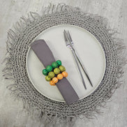 Charlo's Set of 4 Grey Folk Sustainable Rustic Chic Round Placemats 16
