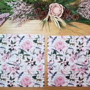 Charlo's Set of 4 Waterproof Rectangular Placemats Flowers Poetry  17