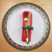 Set of 4 Round Placemats Covers Christmas Snowman Cloth 14