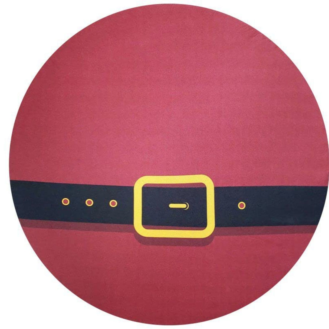 Set of 4 Round Placemats Covers Santa Claus Belt Cloth 14" Dia Synthetic | Red