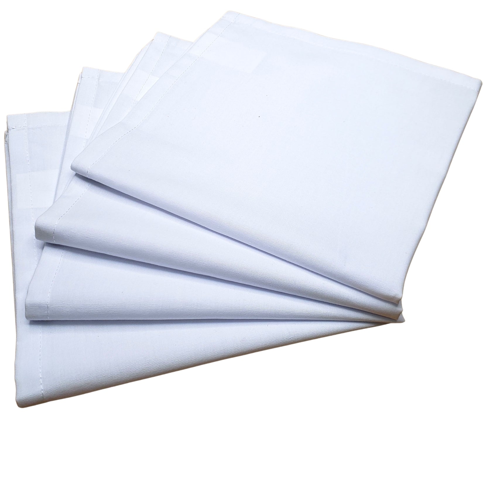 Charlo's Set of 4 White 100% Cotton Solid Cloth Napkins 15