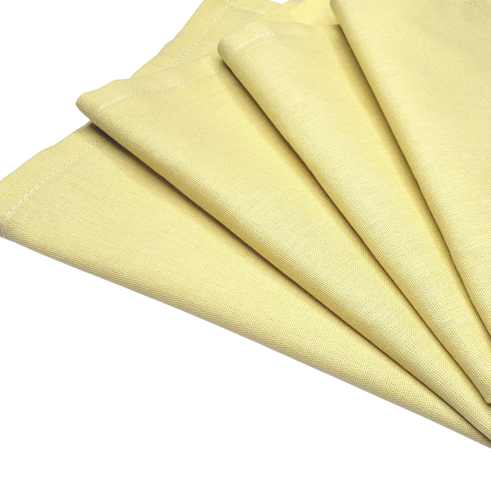 Charlo's Set of 4 Yellow 100% Cotton Solid Cloth Napkins 15