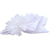 Maison Charlo Set of 12 White Snow Chrysanthemum Napkin Rings