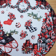 Set of 4 Round Placemats Covers  Gift Baskets Christmas Cloth 14
