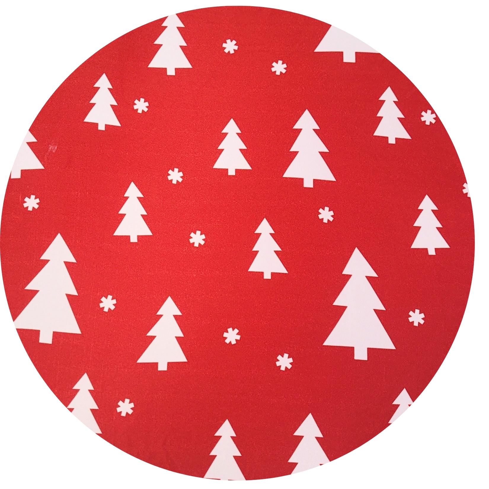 Set of 4 Round Placemats Covers Christmas Tree Cloth 14