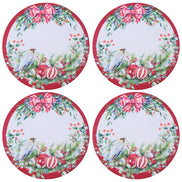 Maison Charlo Set of 4 Round Placemats Covers Christmas Bird Cloth 14