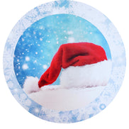 Set of 4 Round Placemats Covers Christmas Santa Cap Cloth 14