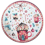 Set of 4 Round Placemats Covers Christmas Candy Cloth 14