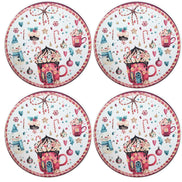 Set of 4 Round Placemats Covers Christmas Candy Cloth 14