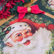 Set of 4 Placemats Christmas Santa Claus Cloth Waterproof 17