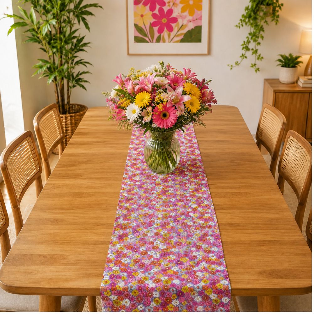 Charlo's Cotton Floral Table Runner by Brunet 18