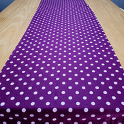Charlo's Cotton Table Runner Purple White Polka Dot 18