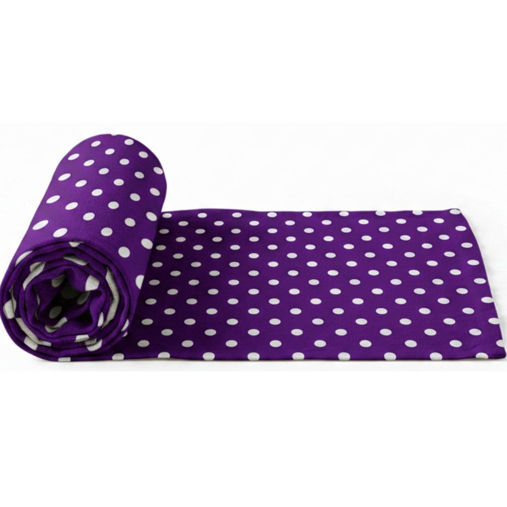 Charlo's Cotton Table Runner Purple White Polka Dot 18" x 59"