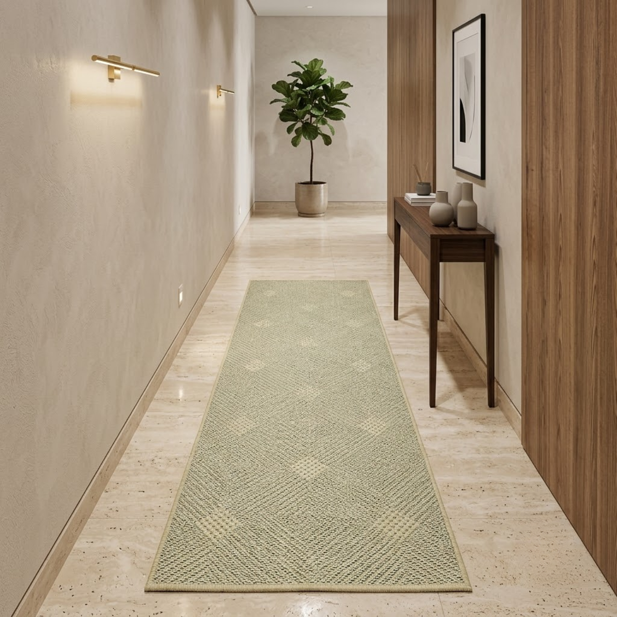 Sisal Lancer Non-Slip Runner Rug 94.49 x 25.98 in