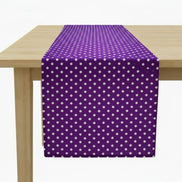 Charlo's Cotton Table Runner Purple White Polka Dot 18