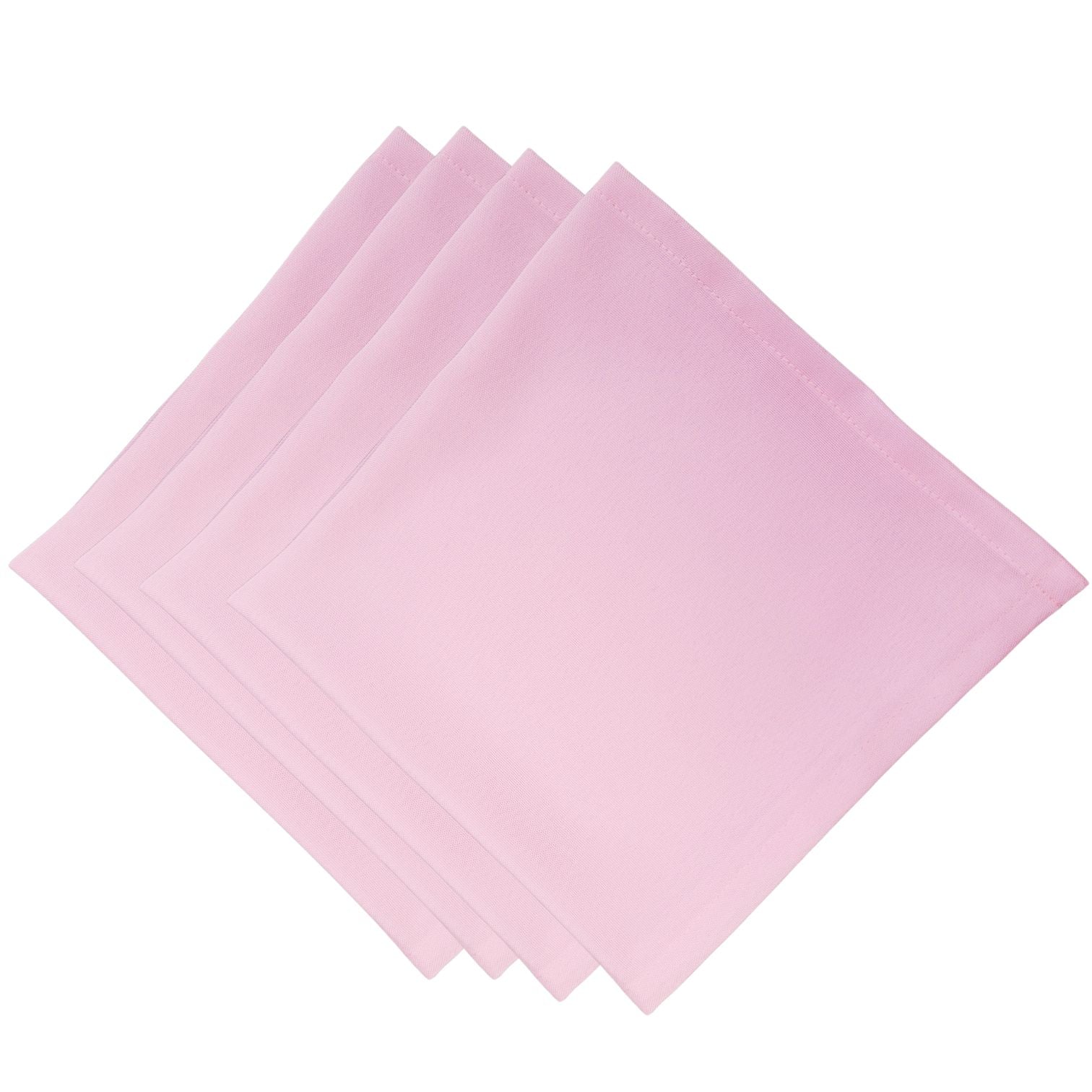 Charlo's Synthetic Cloth Napkins Set of 4 Solid Light Pink 16