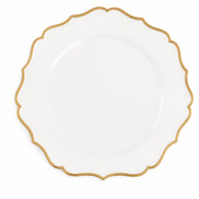 Charlo's Set of 4 Sousplat Placemat White Patina Charger Plate 13.8 in