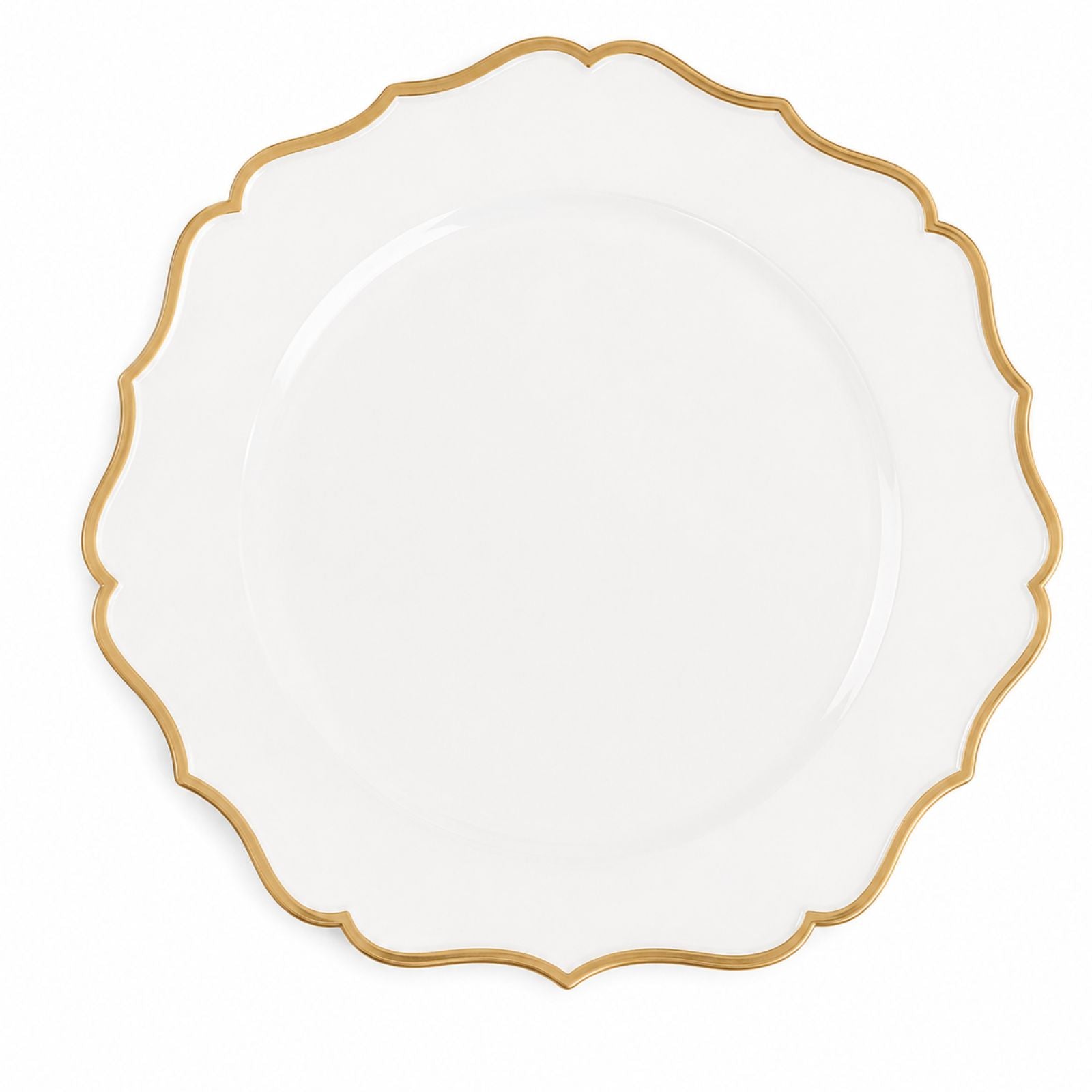Charlo's Set of 4 Sousplat Placemat White Patina Charger Plate 13.8 in