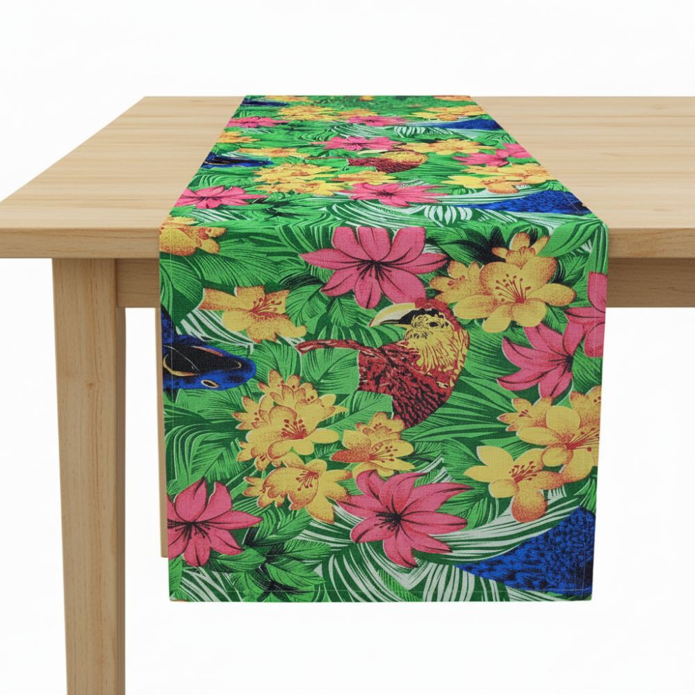 Charlo's Macaw Table Runner Green Yellow 18