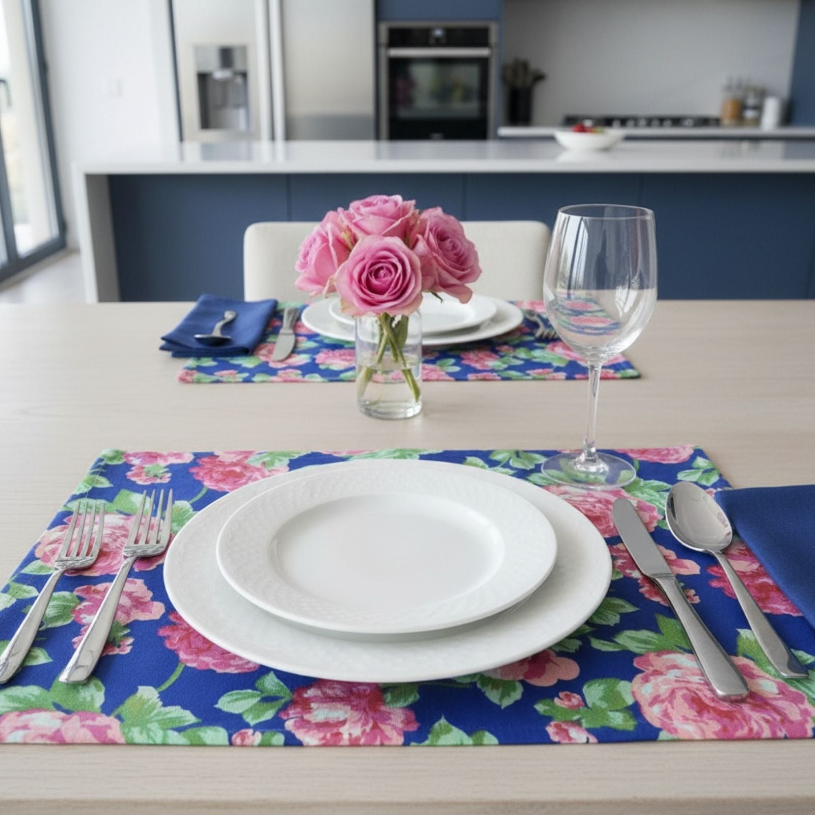 Charlo's Set of 4 Rectangular Placemats Celestial Floral 18