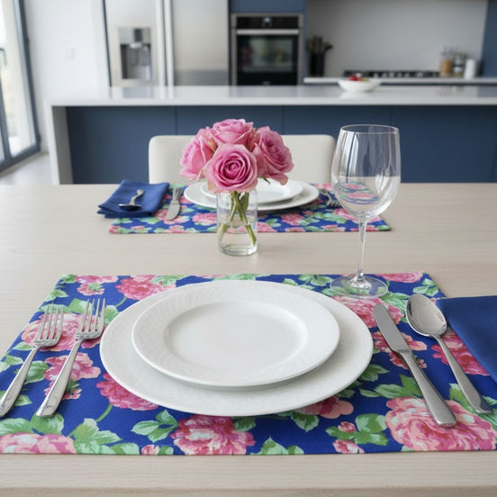 Charlo's Set of 4 Rectangular Placemats Celestial Floral 18" x 12"