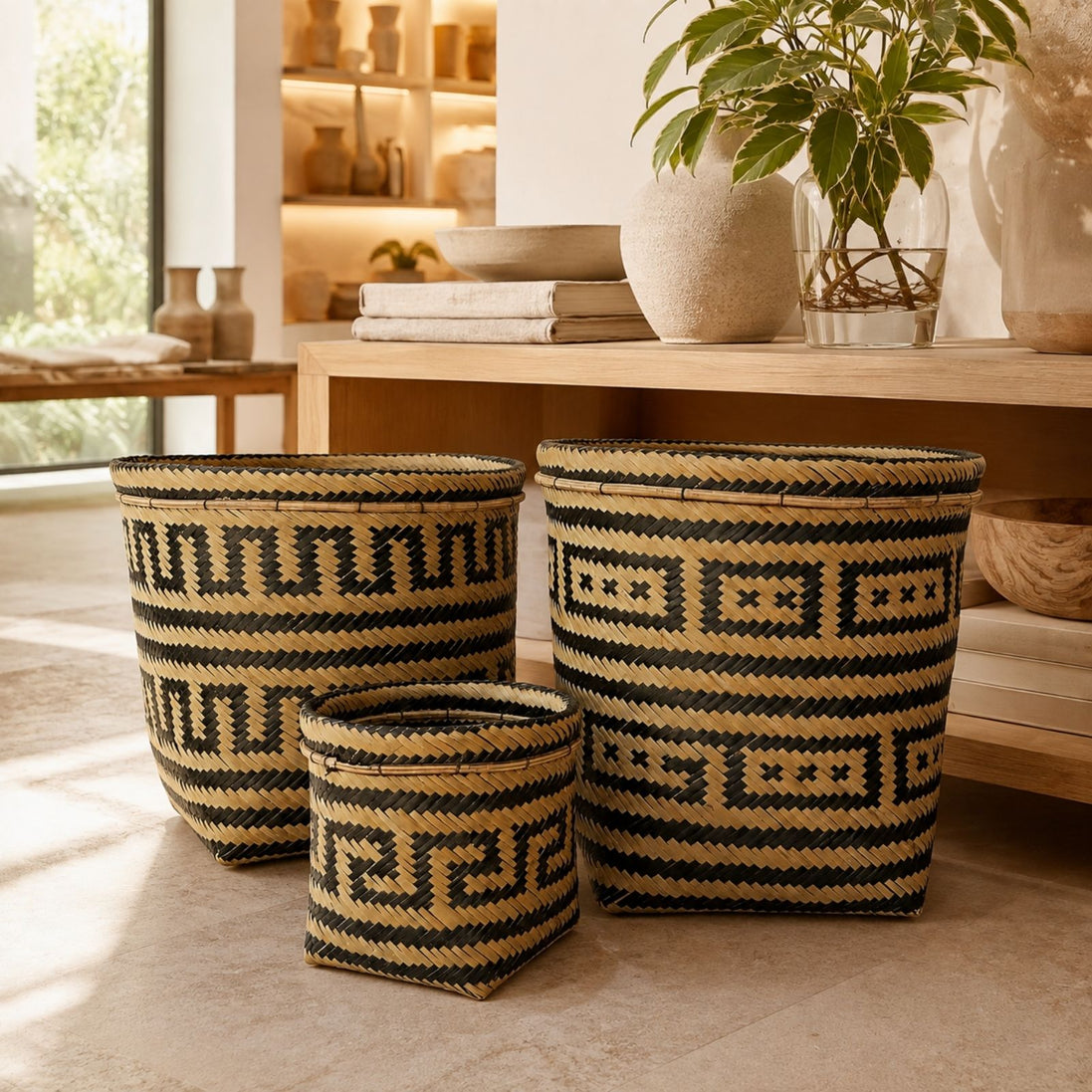 Brazilian Indigenous Art | Urutu Baniwa Basket – Diamond Pattern – 10.24 in