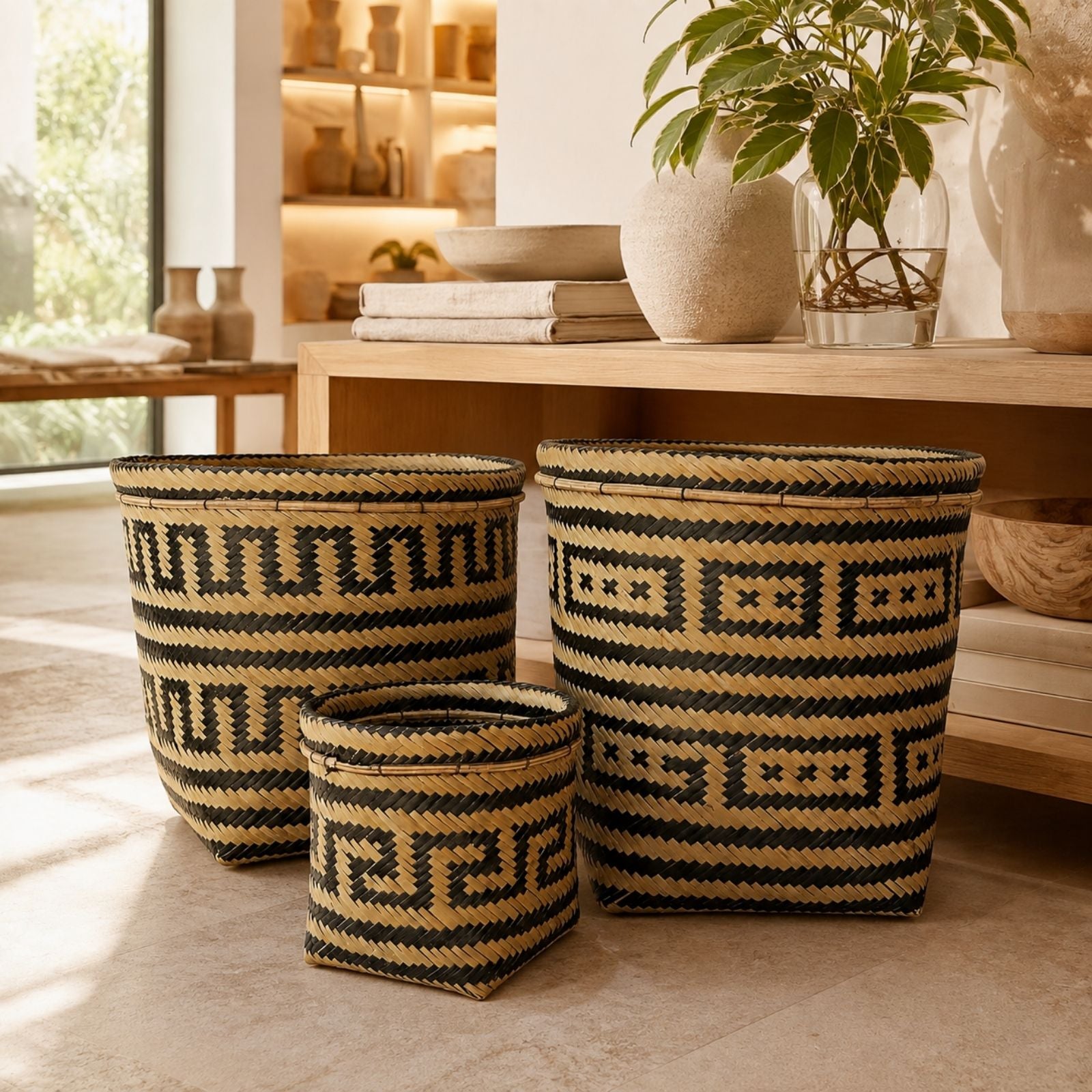 Brazilian Indigenous Art | Urutu Baniwa Basket – Diamond Pattern – 10.24 in
